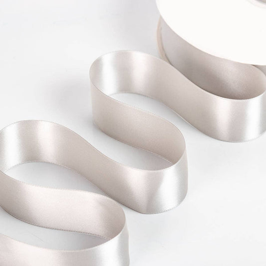 Silver 02 Double Faced Satin Ribbon 100-Yard Roll