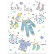 BABY BOY NEW BABY GREETING CARD 4.5 x 6.25"