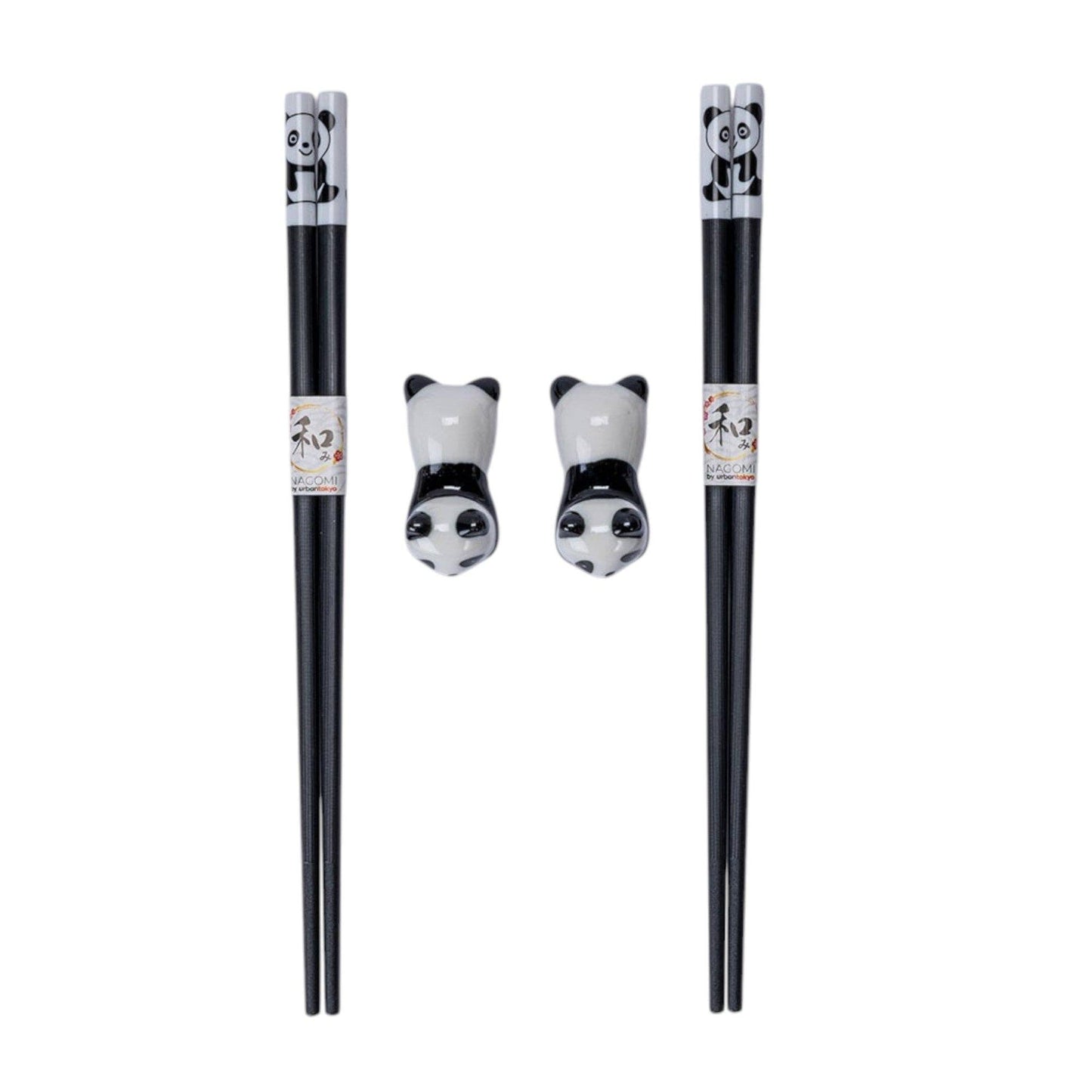 Panda Cat 2 Pair Chopsticks and Chopsticks Rests Gift Set (1/80)