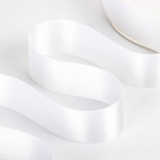 White 05 Double Faced Satin Ribbon 100-Yard Roll