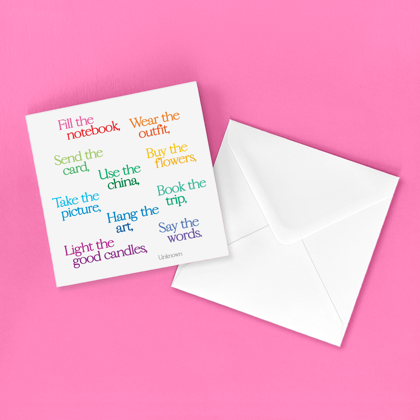 Greeting Card "Fill The Notebook" Inspirational Card