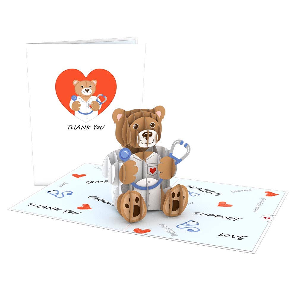 Doctor Bear 5''x7'' Card, Pop-Up Cards, Thank You Cards