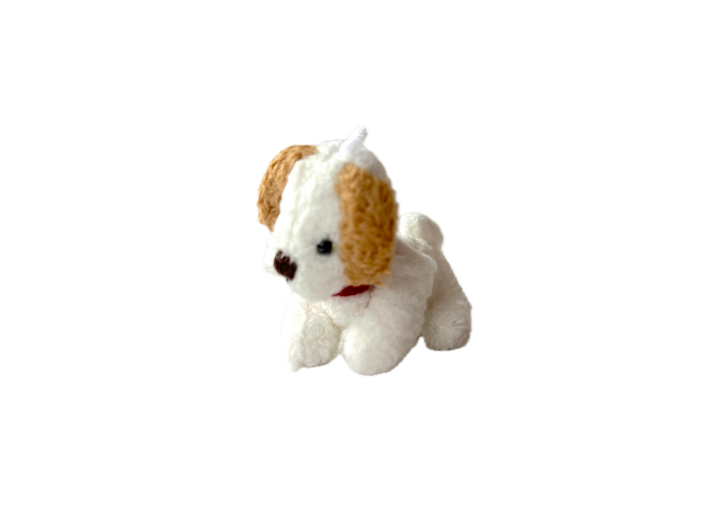 Miniature Plush PuppyDog for Dollhouse or Bag Keychain Charm