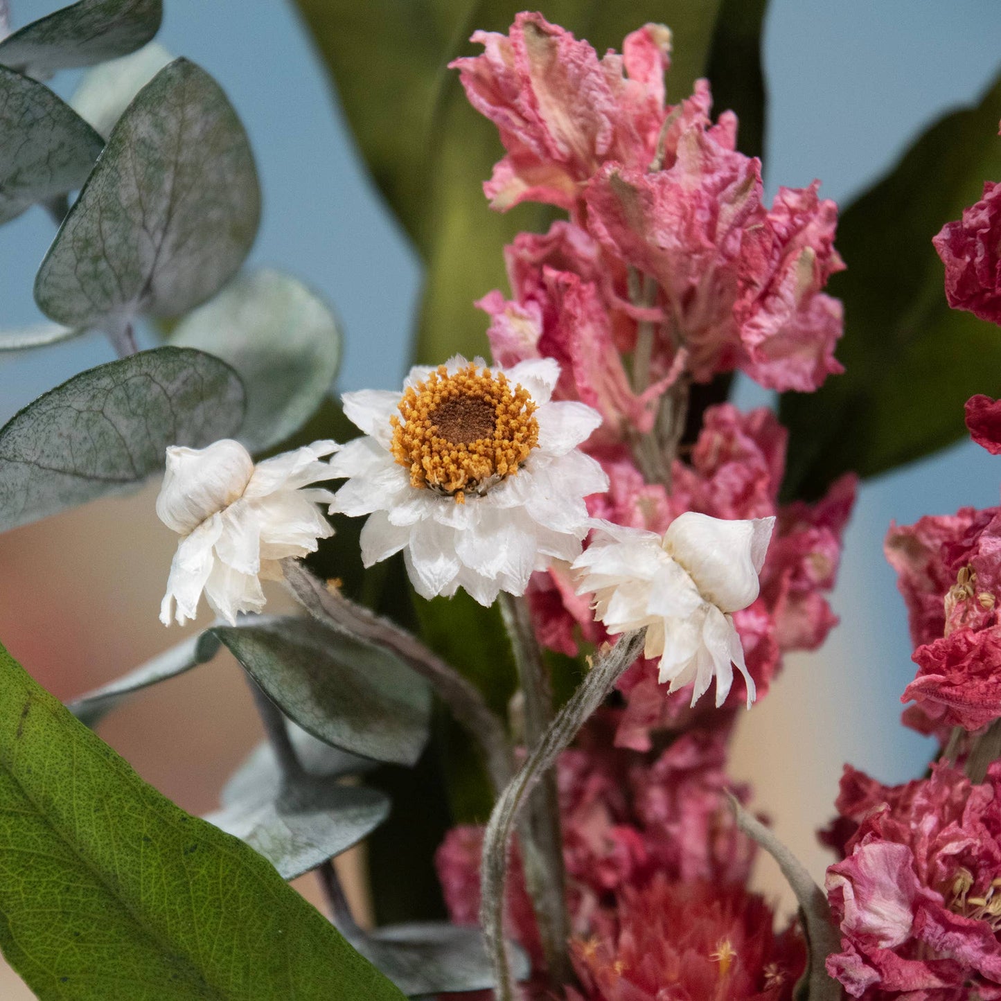 Eucalyptus & Pink Larkspur Mini Bouquet #57