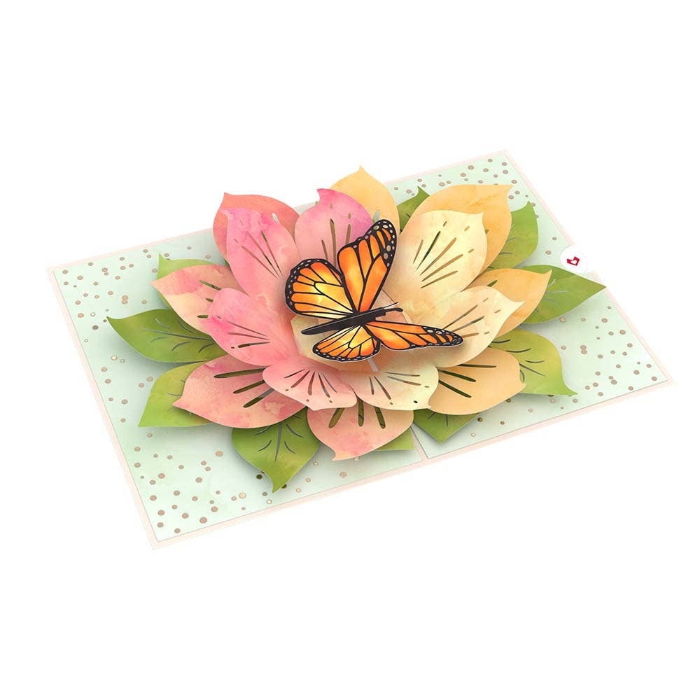 Monarch Butterfly Bloom Card, 5x7" Pop-Up Cards