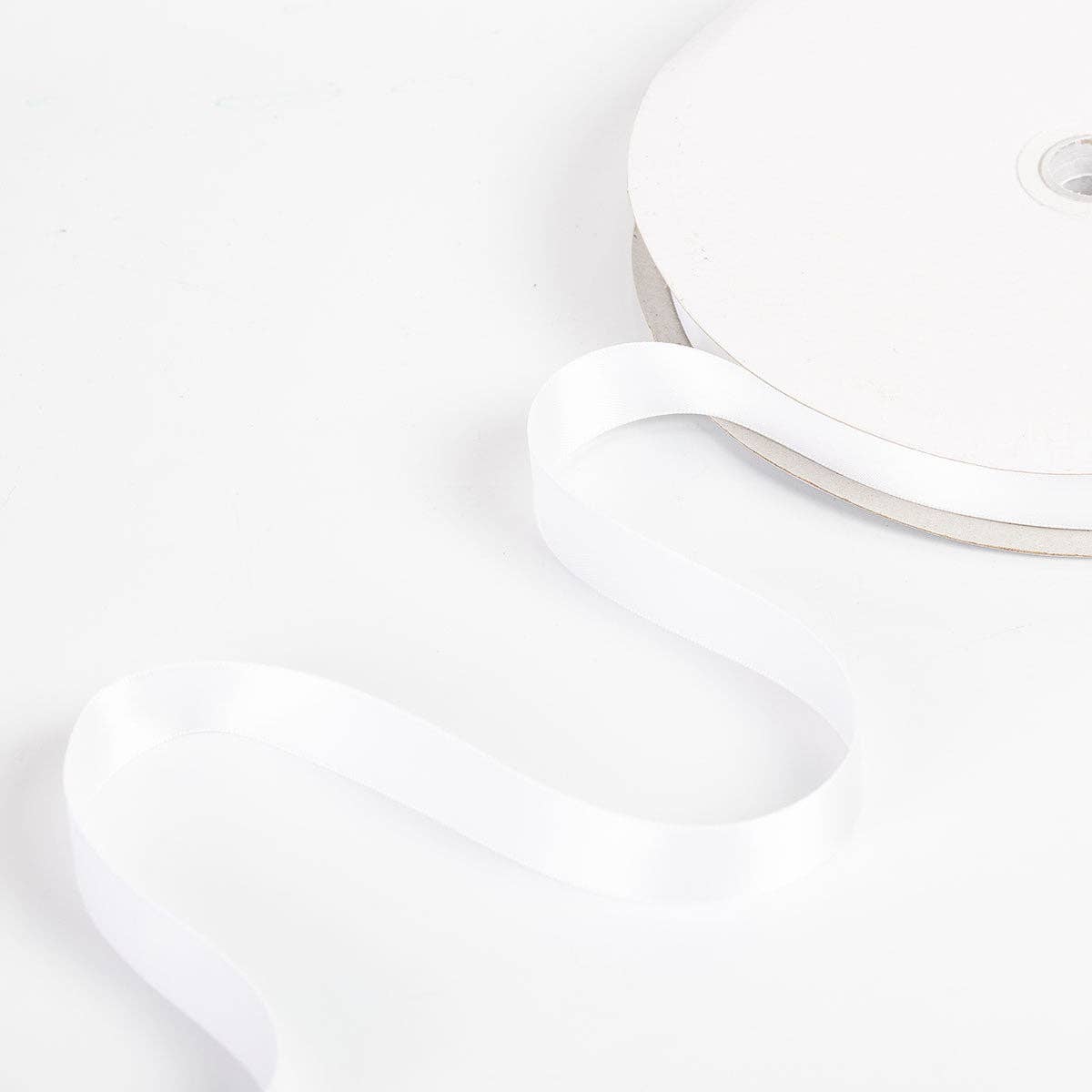 White 05 Double Faced Satin Ribbon 100-Yard Roll