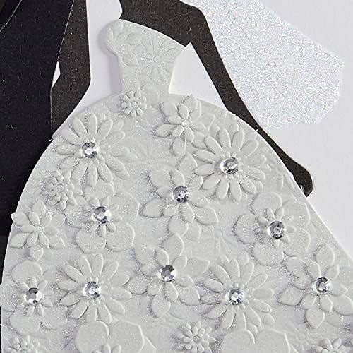 Bride and Groom with Flowers Wedding Card