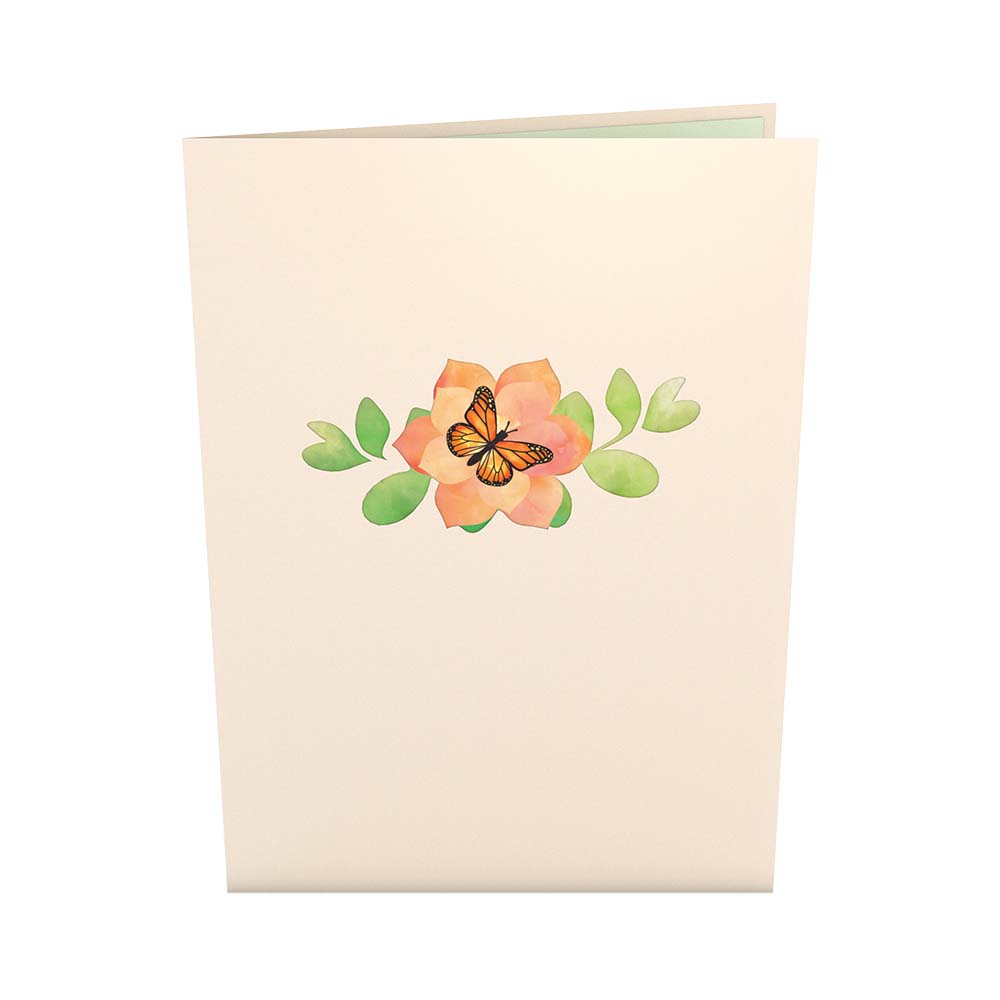Monarch Butterfly Bloom Card, 5x7" Pop-Up Cards