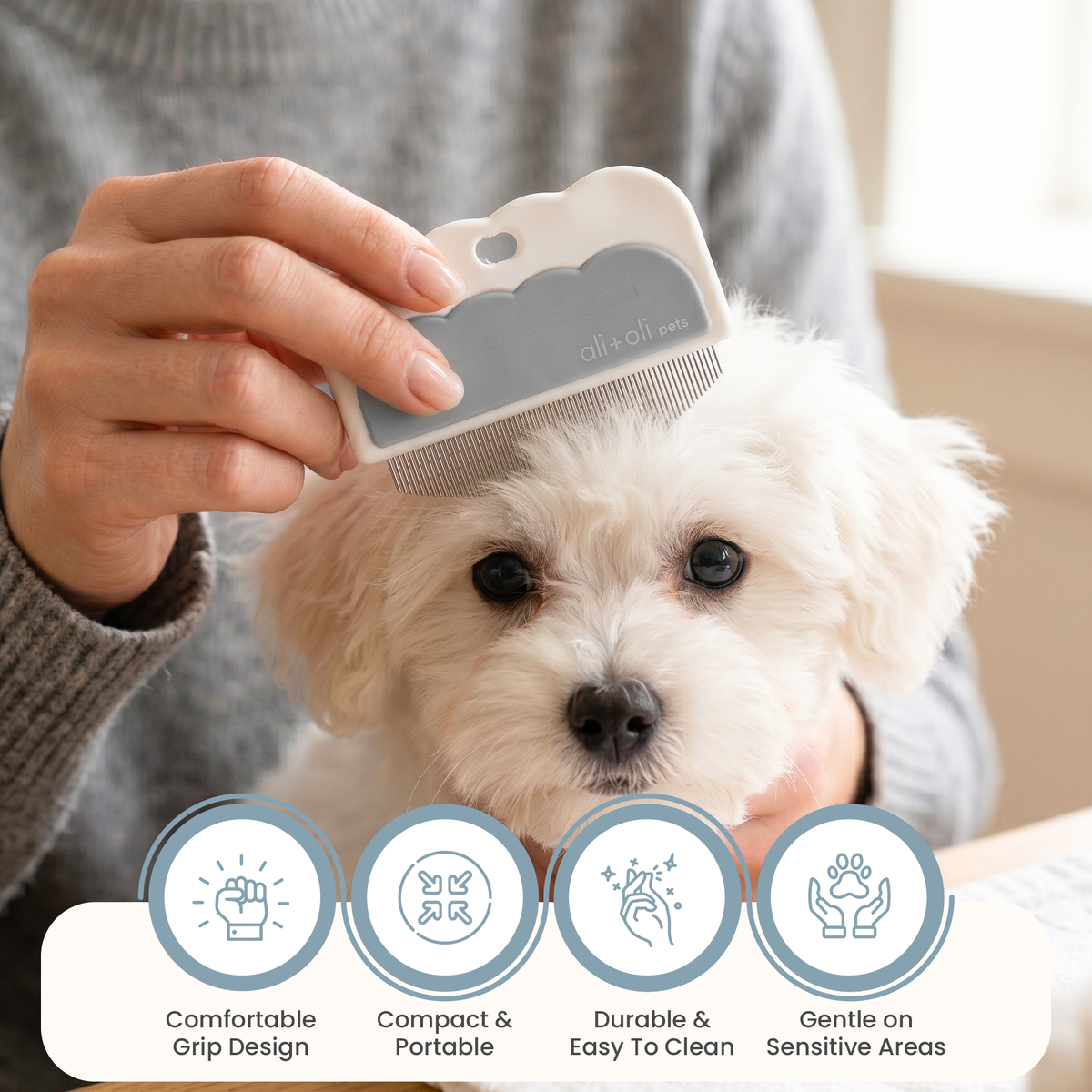 Ali+Oli Pets Eye & Face Grooming Comb for Dogs & Cats