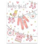 BABY GIRL NEW BABY GREETING CARD 4.5 x 6.25"