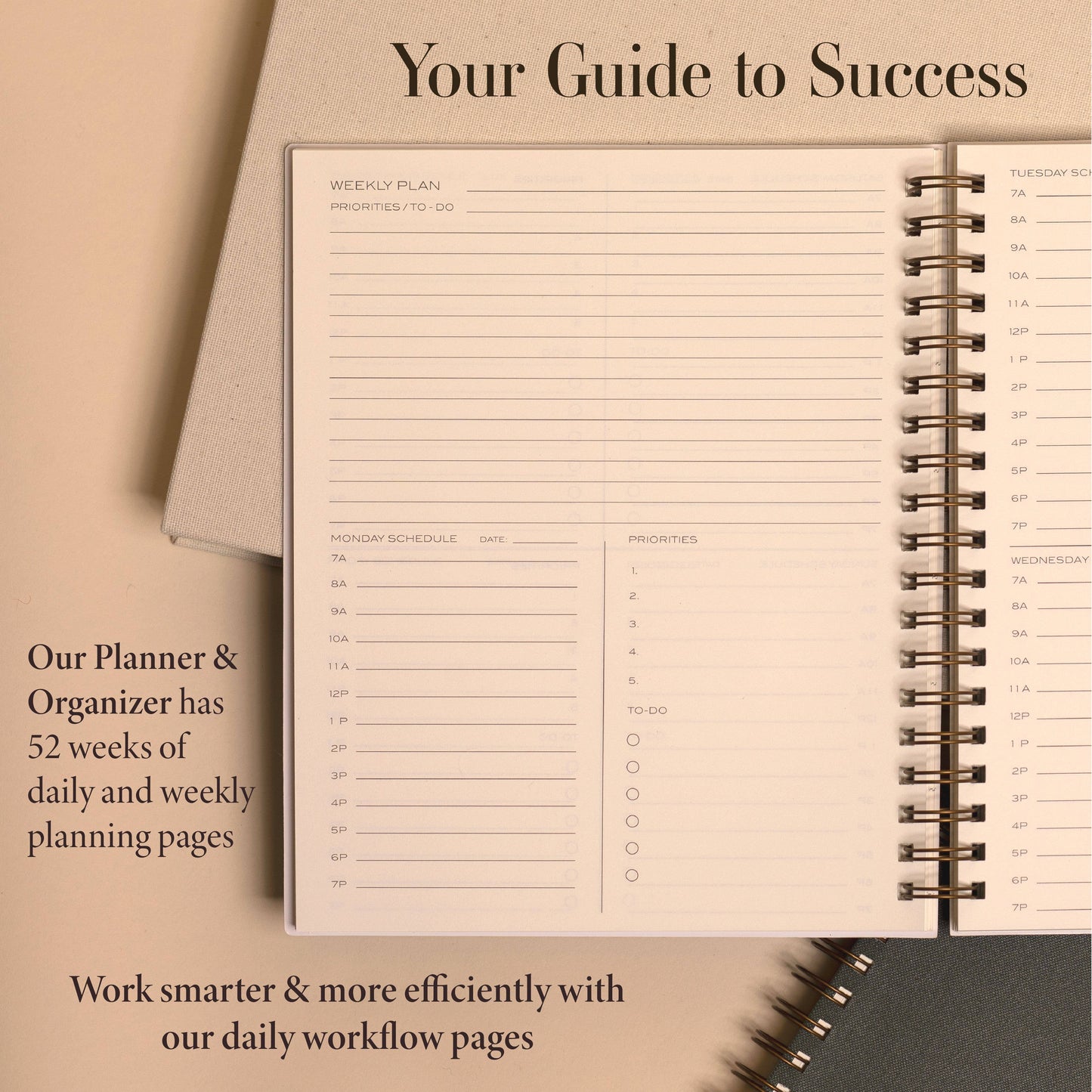 The Yearly Planner -Undated 52 week planner - Spiral Bound