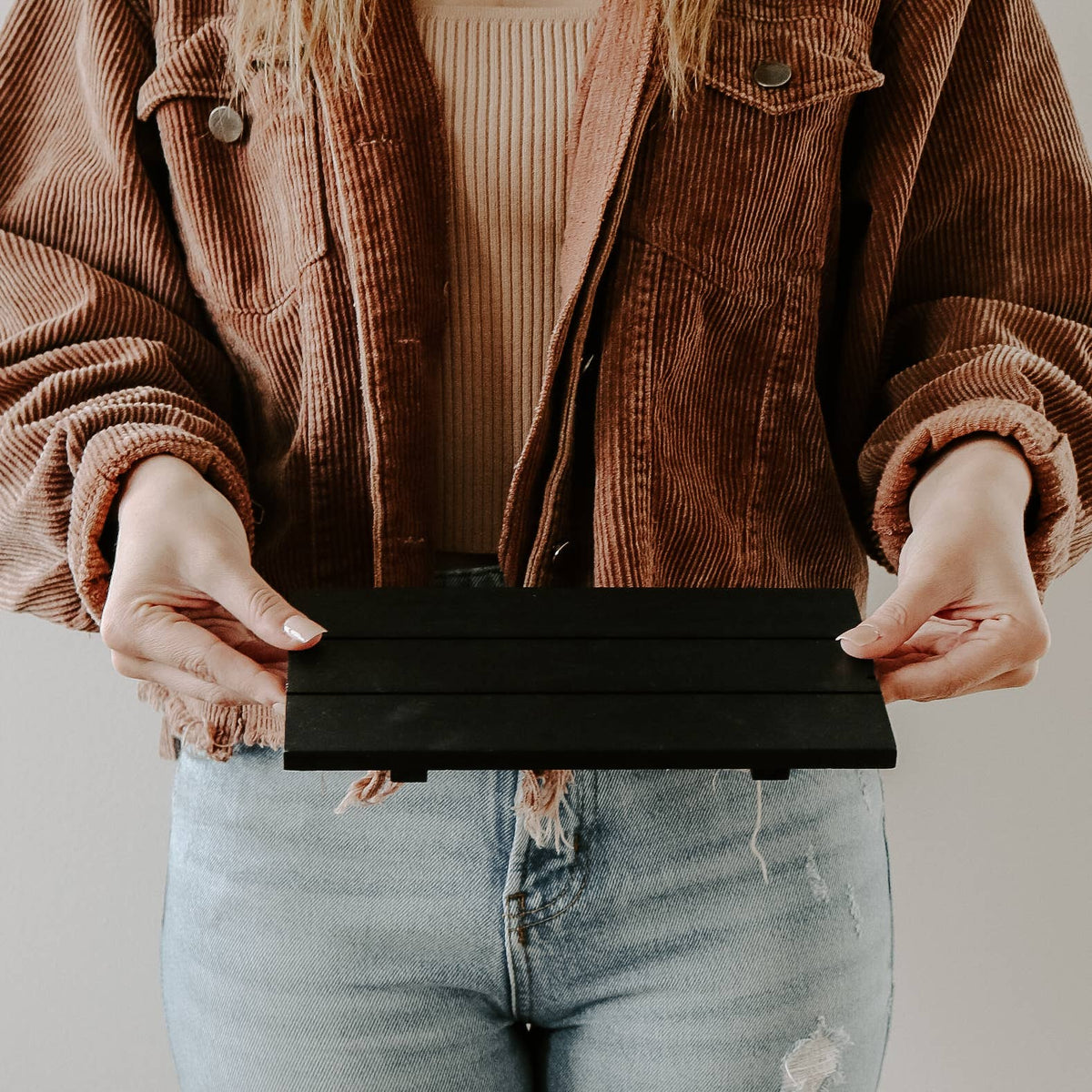 Black Rectangular Wood Tray - Home Decor & Gifts