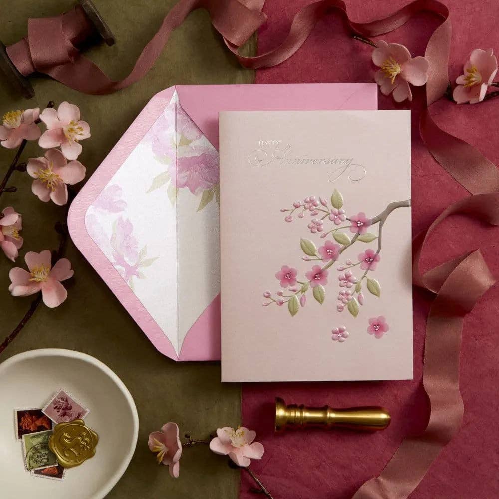 Cherry Blossom Anniversary Card