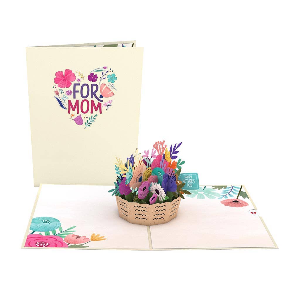Mother's Day Basket Card, 5x7" Pop-up card, Flower (-62%)