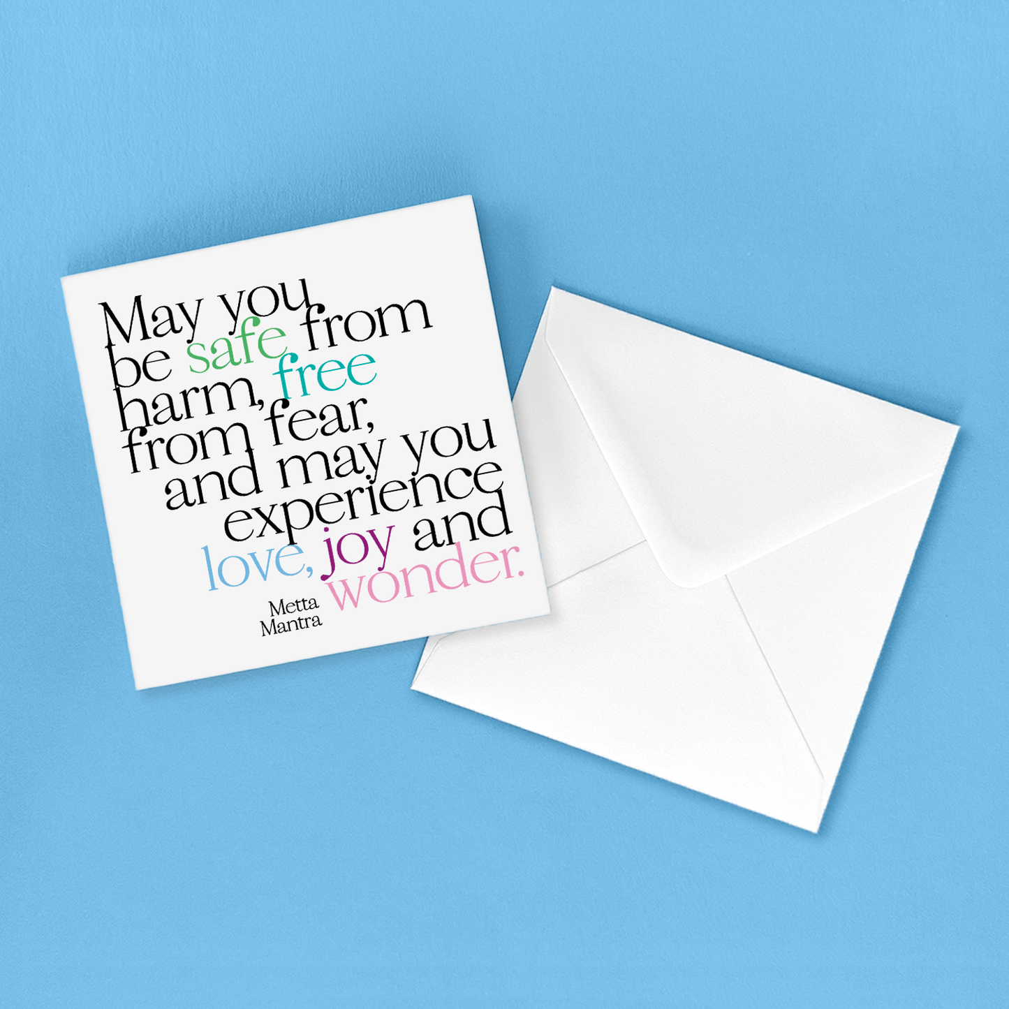 Greeting Card "May You Be Safe From Harm" Inspirational Card