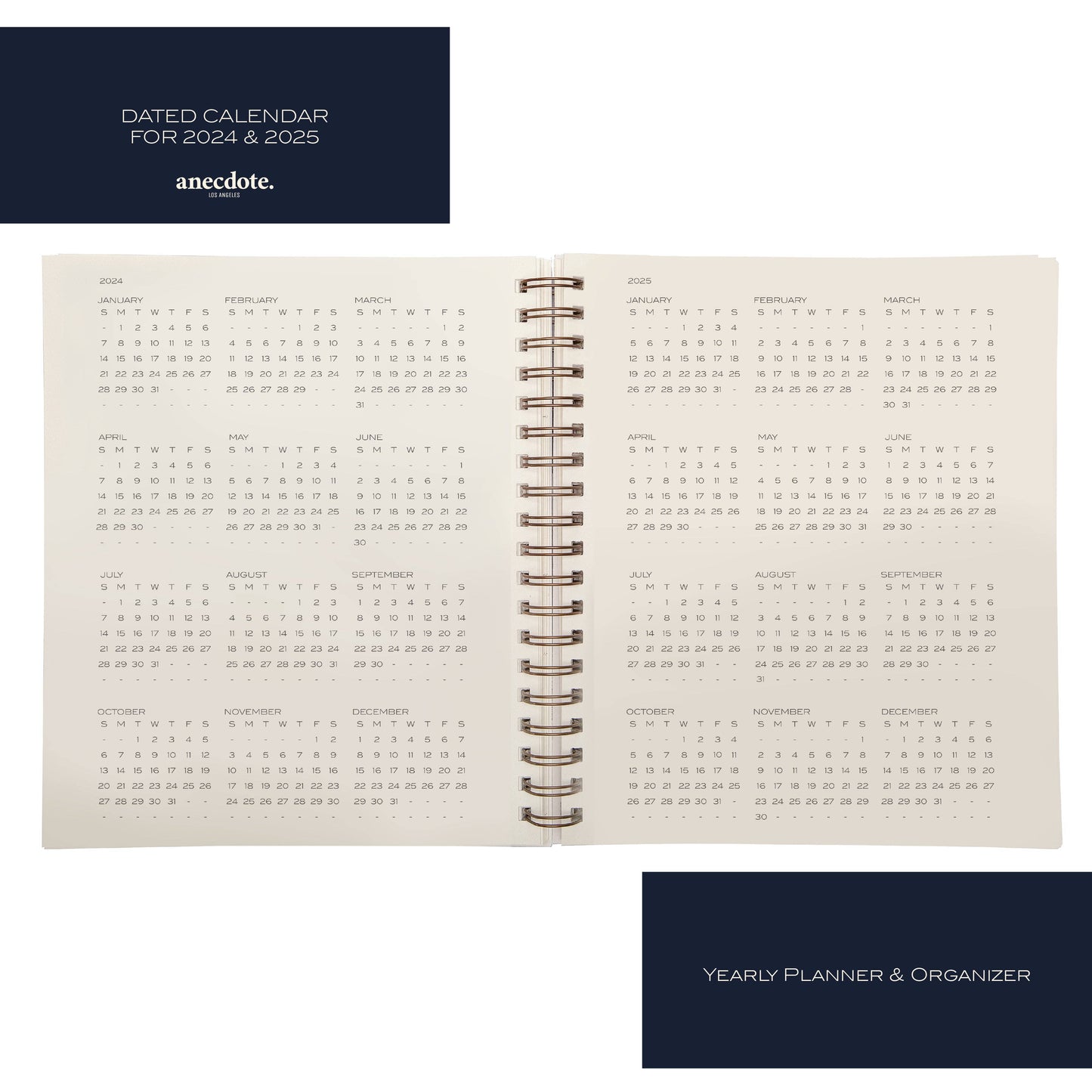 The Yearly Planner -Undated 52 week planner - Spiral Bound