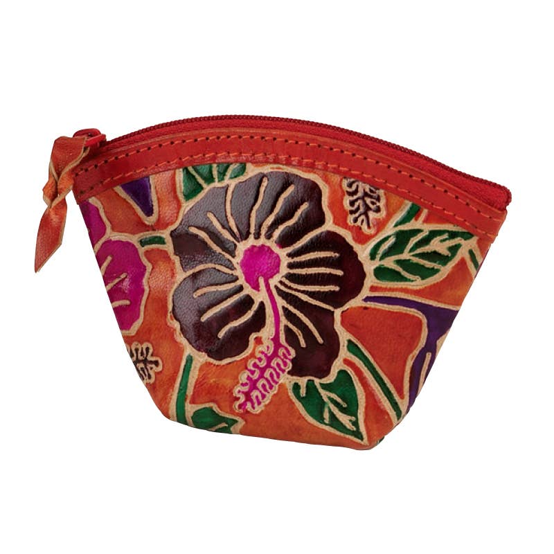 Floral Leather Coin Purse