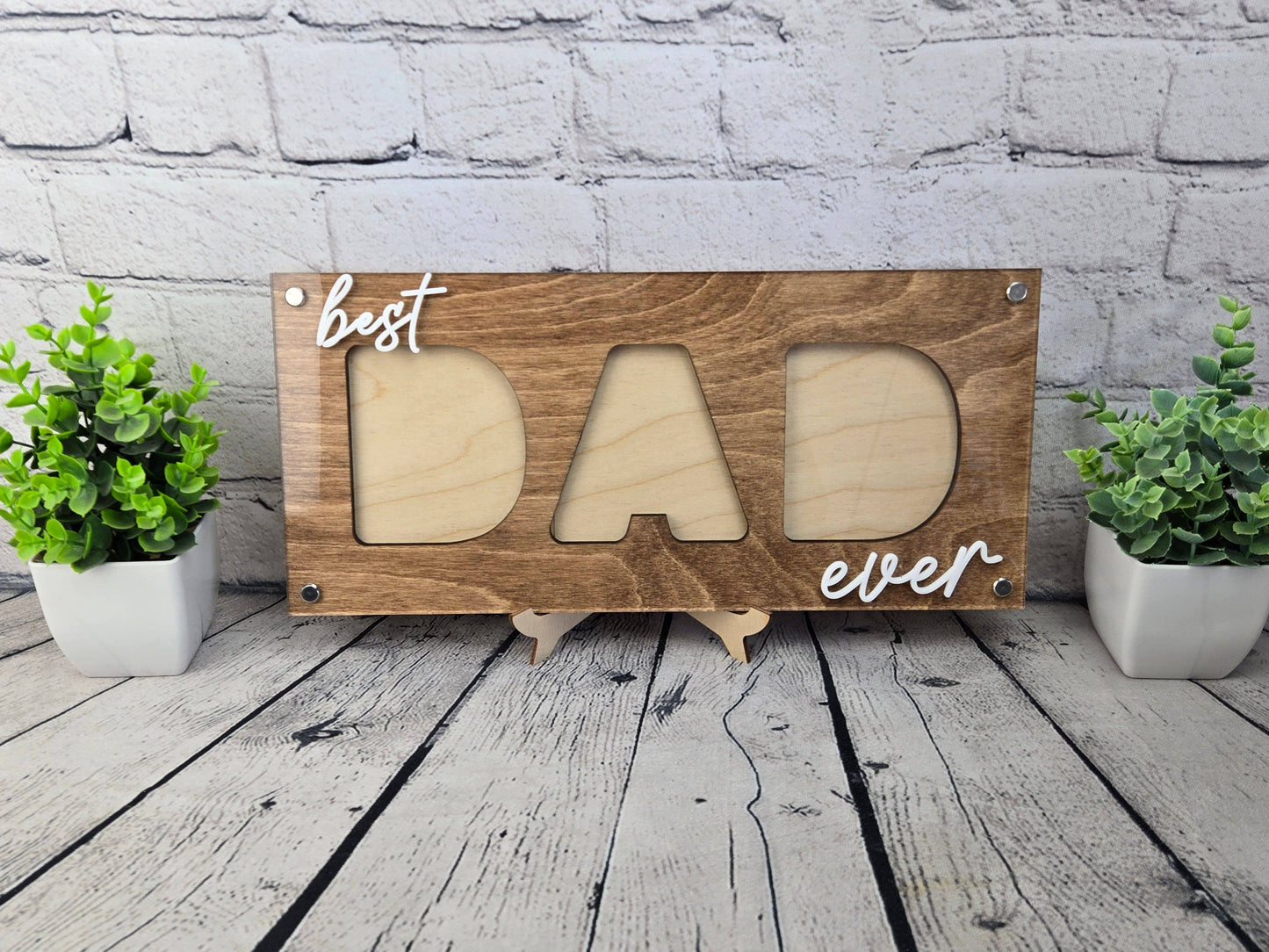 Best Dad Ever 3-Photo Picture Frame