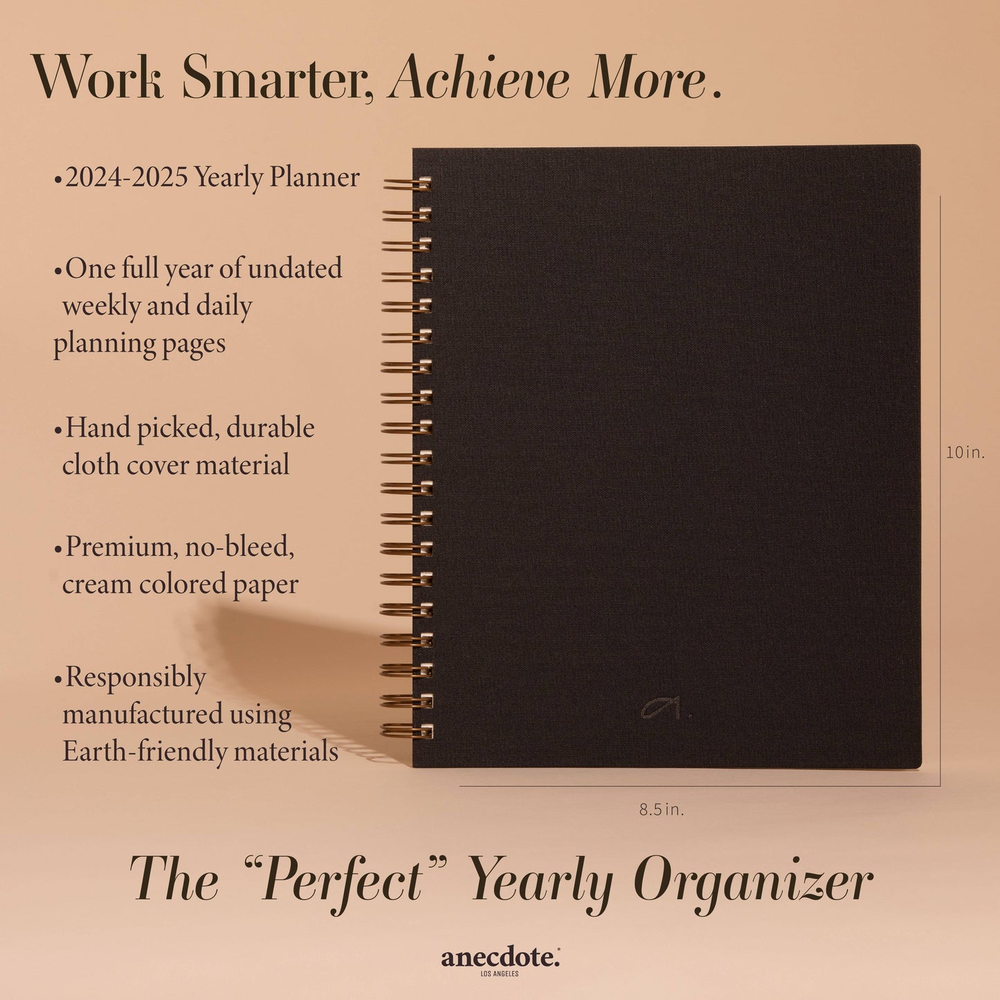 The Yearly Planner -Undated 52 week planner - Spiral Bound