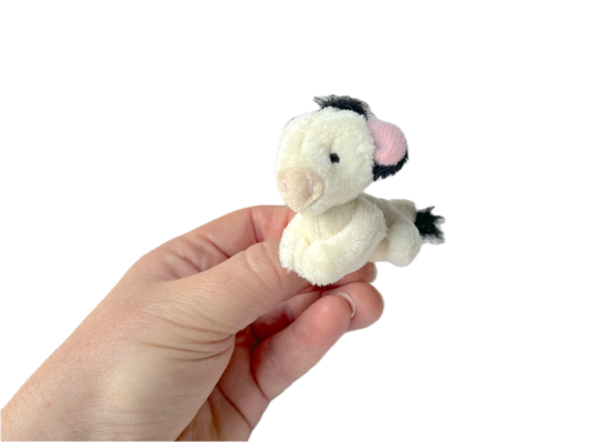 Miniature Plush Cow Keychain Pendant Backpack Charm Doll Toy